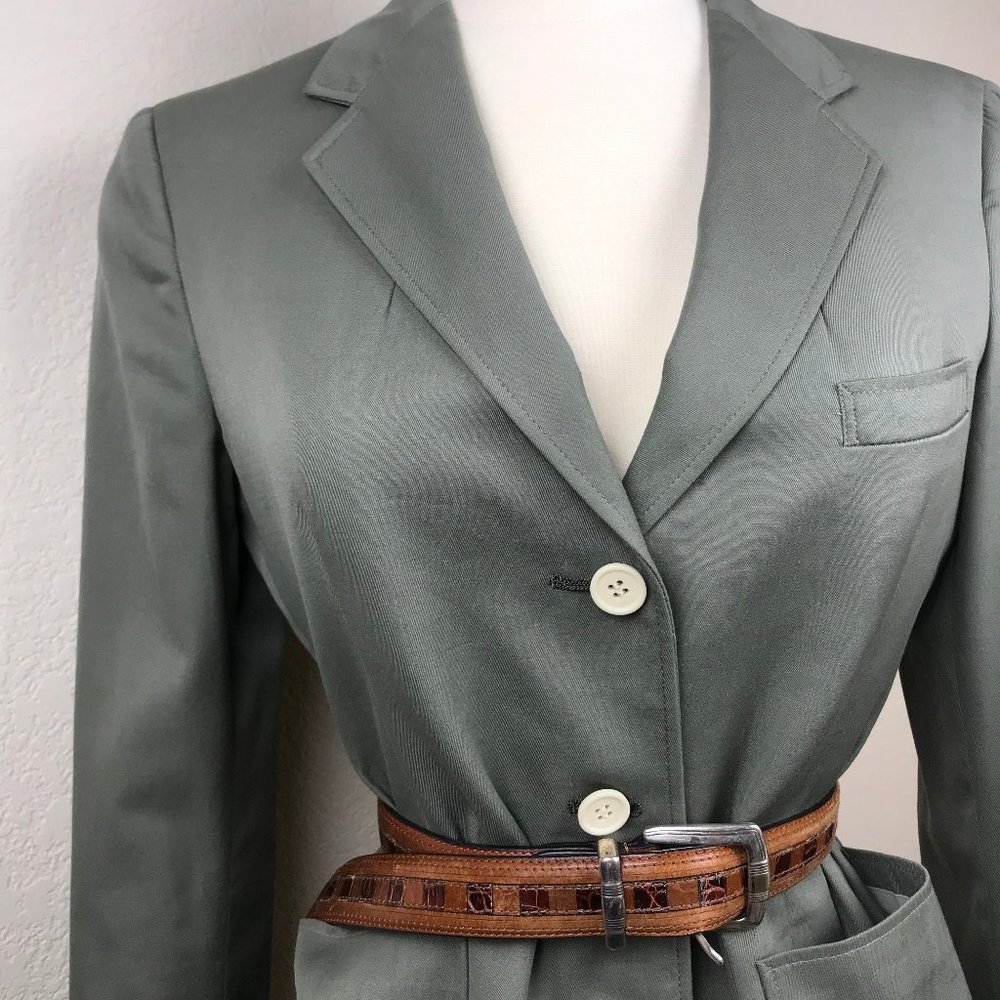 Vintage Olive Green Blazer with Front Pockets